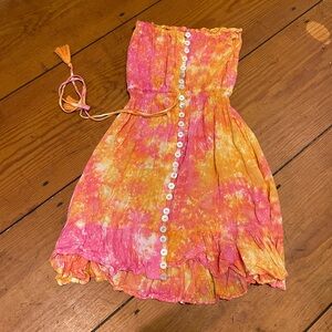 Tie-dye strapless mini dress size XS/S